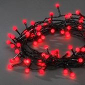 Vianon osvetlenie vonkajie, 80 LED-guliky 10mm, 6.32m, erven